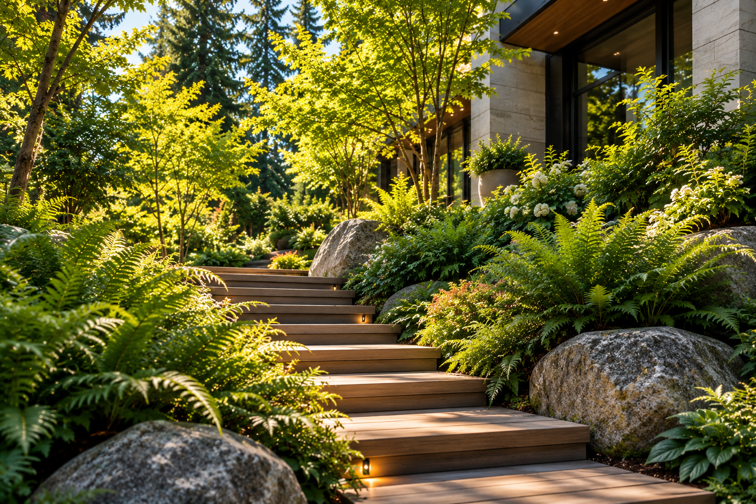 Luxury home exterior at dusk
